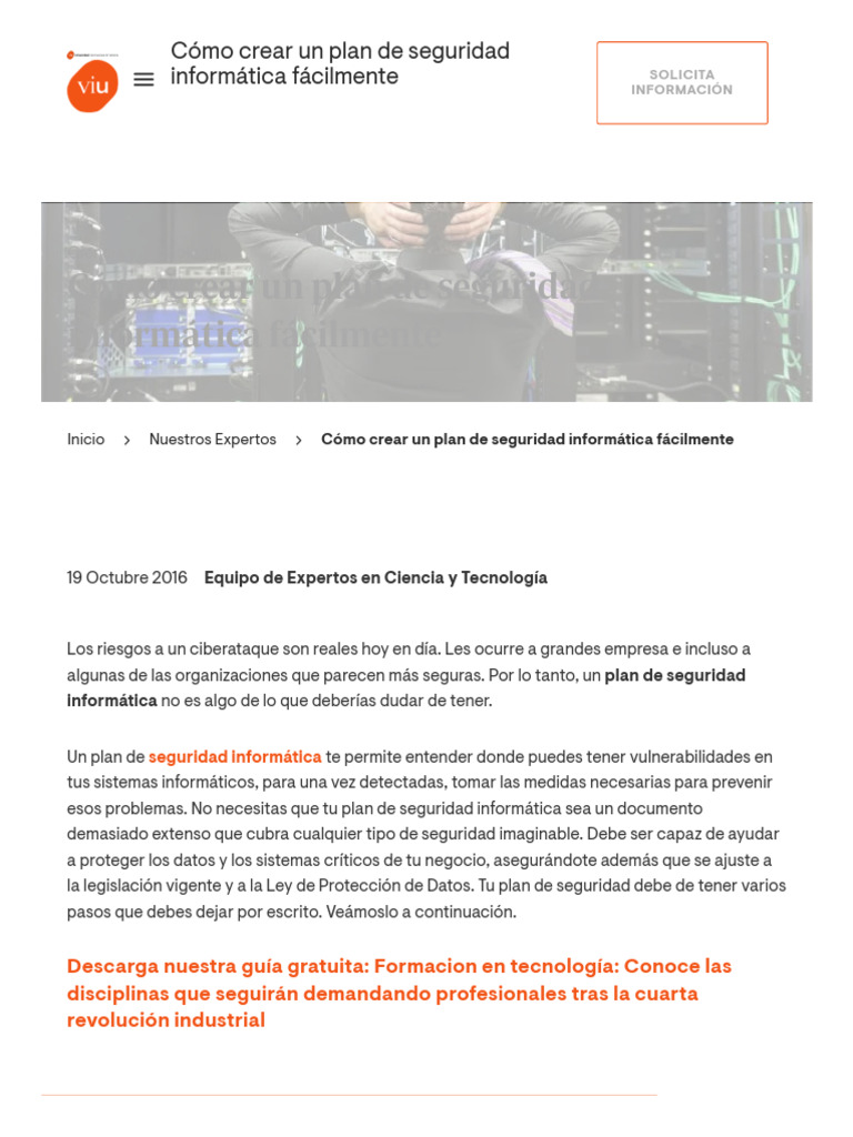 Guía para un plan de seguridad informática | PDF | La seguridad ...