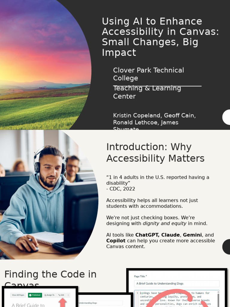 Using AI To Enhance Accessibility in Canvas - Small Changes, Big Impact ...