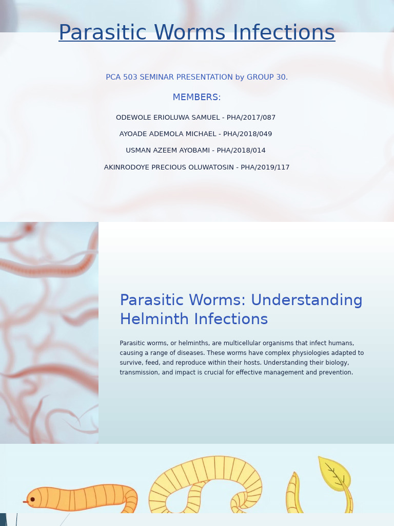 Understanding Parasitic Worm Infections | PDF | Parasitism | Medical ...