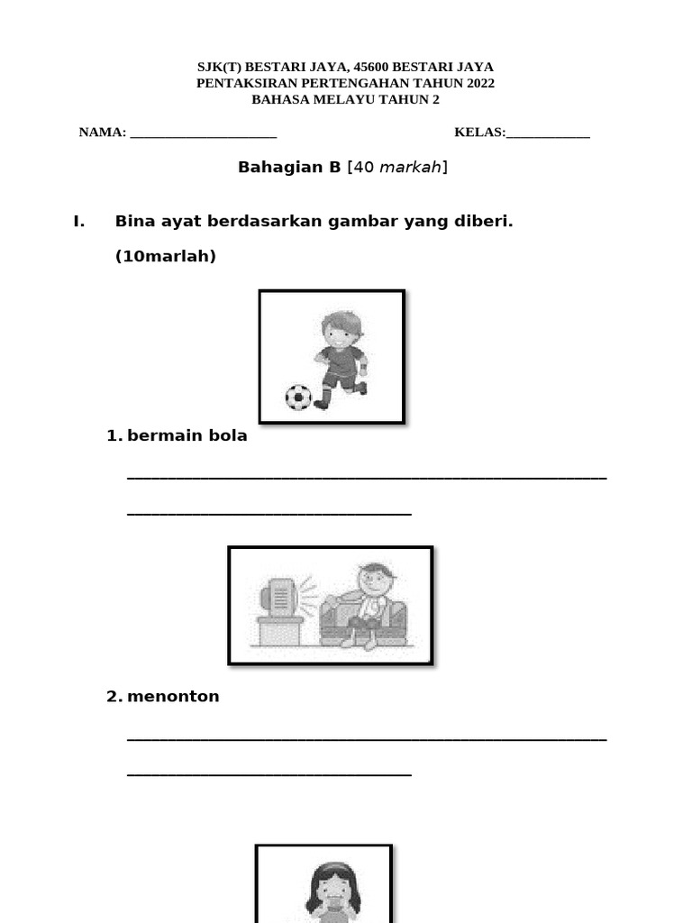 Bahasa Melayu Tahun 2 Kts 2 | PDF