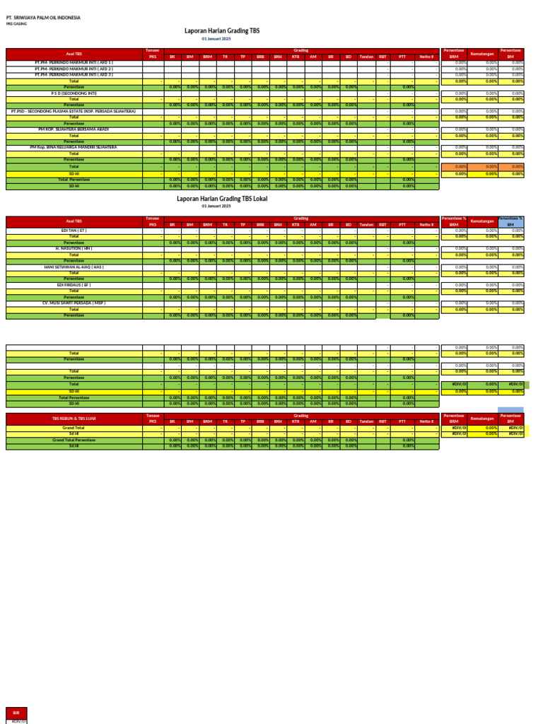 Daily TBS Grading Report - Jan 2025 | PDF