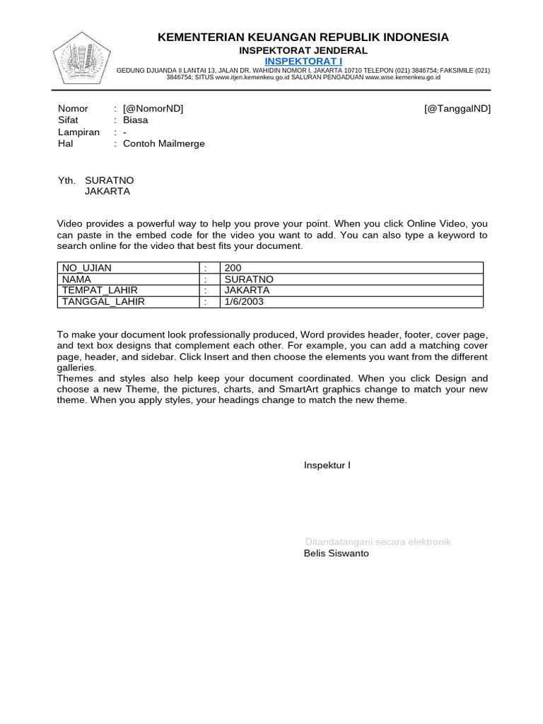 Document about mailmerge in the office | PDF