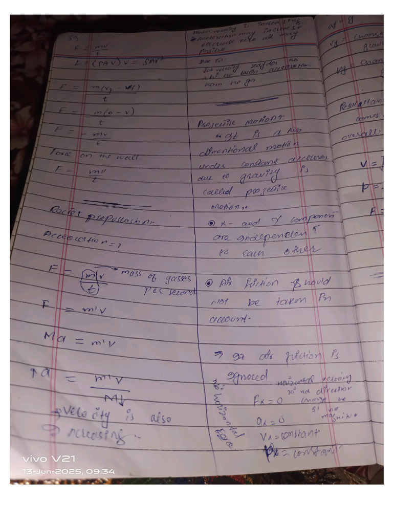 note on projectile | PDF
