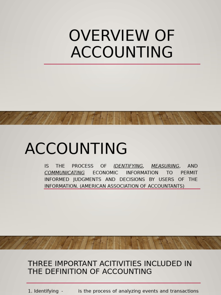 Topic 1 Overview of Accounting | PDF | Financial Accounting | Accounting
