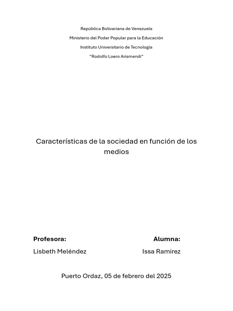 Trabajo Issa Ramirez | PDF | Sociedad | Medios de comunicación)