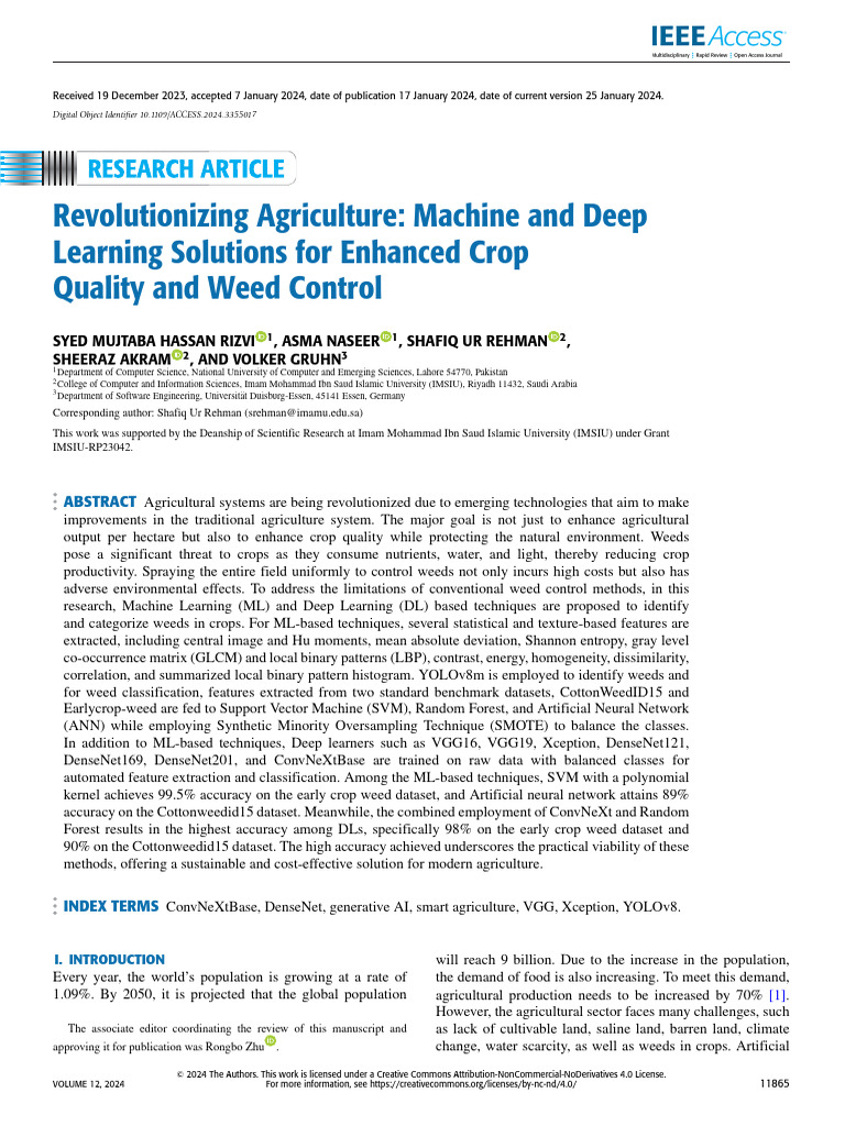 Revolutionizing Agriculture Machine and Deep Learning Solutions For ...
