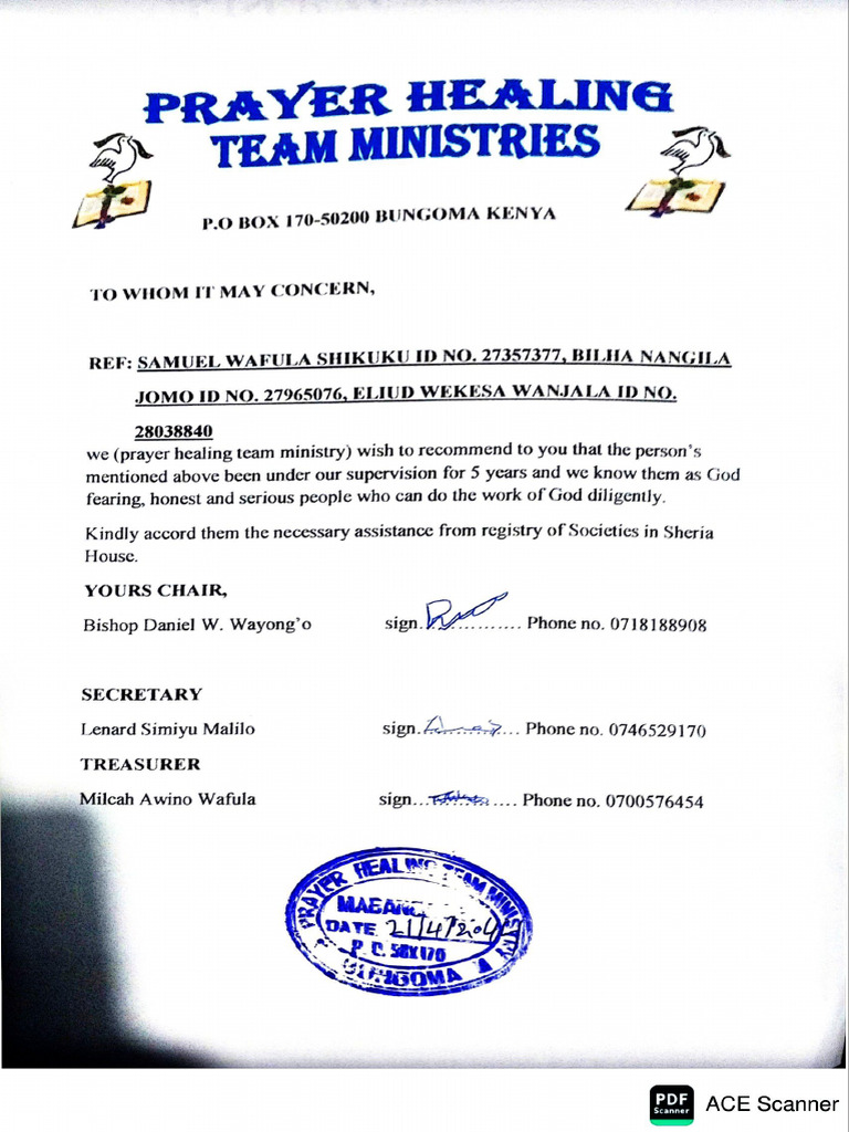 Healing Church Letter | PDF