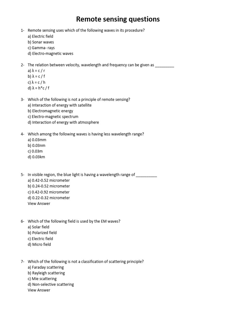 Remote Sensing and EM Waves Overview | PDF | Electromagnetic Radiation ...