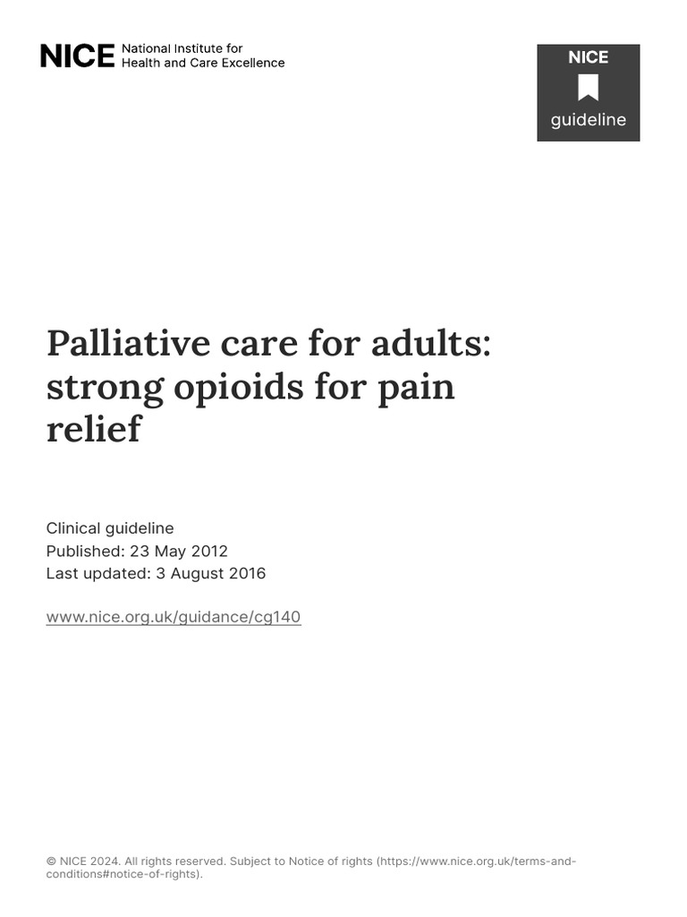 Palliative Care For Adults Strong Opioids For Pai | PDF | Opioid | Pain ...