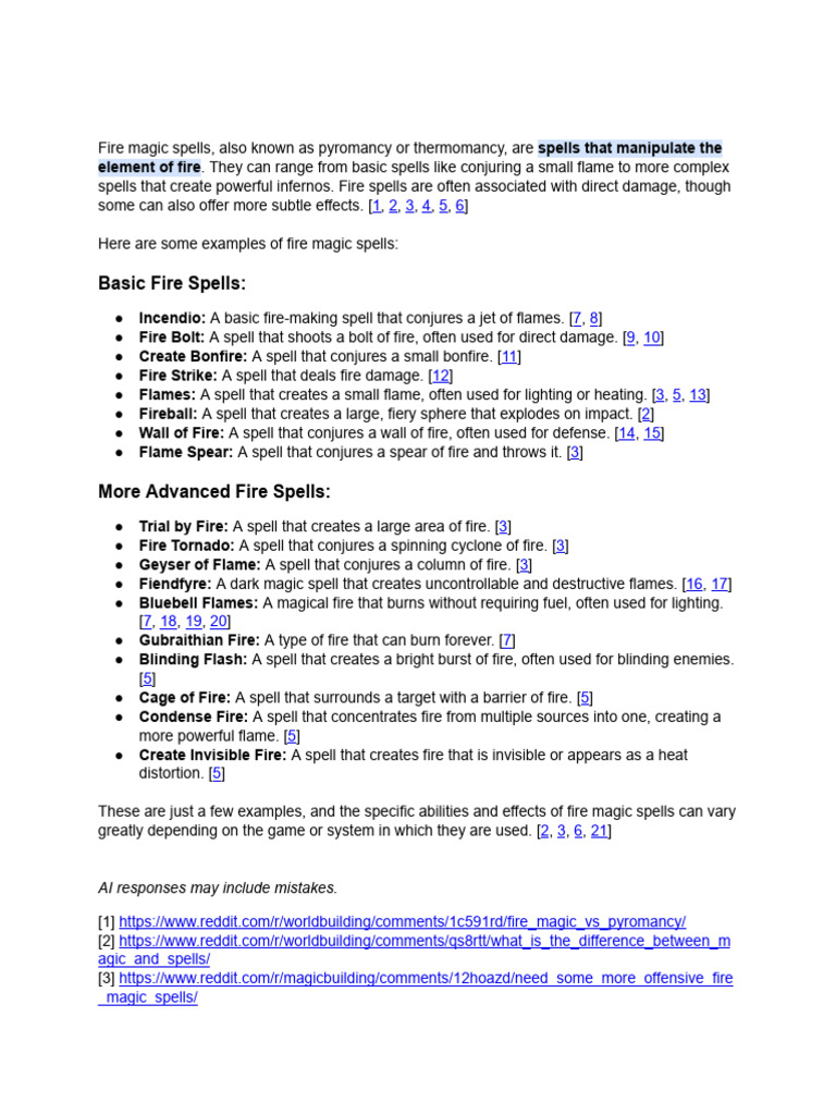 Fire Magic Spell | PDF | Fires | Combustion