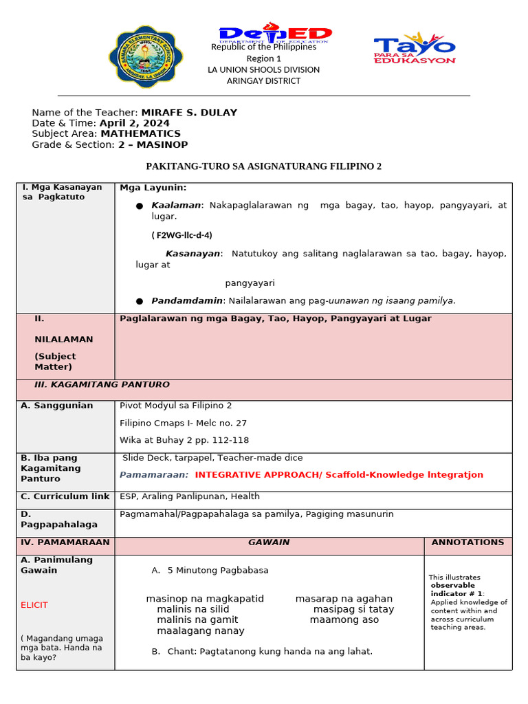 Demo Filipino 2 | PDF