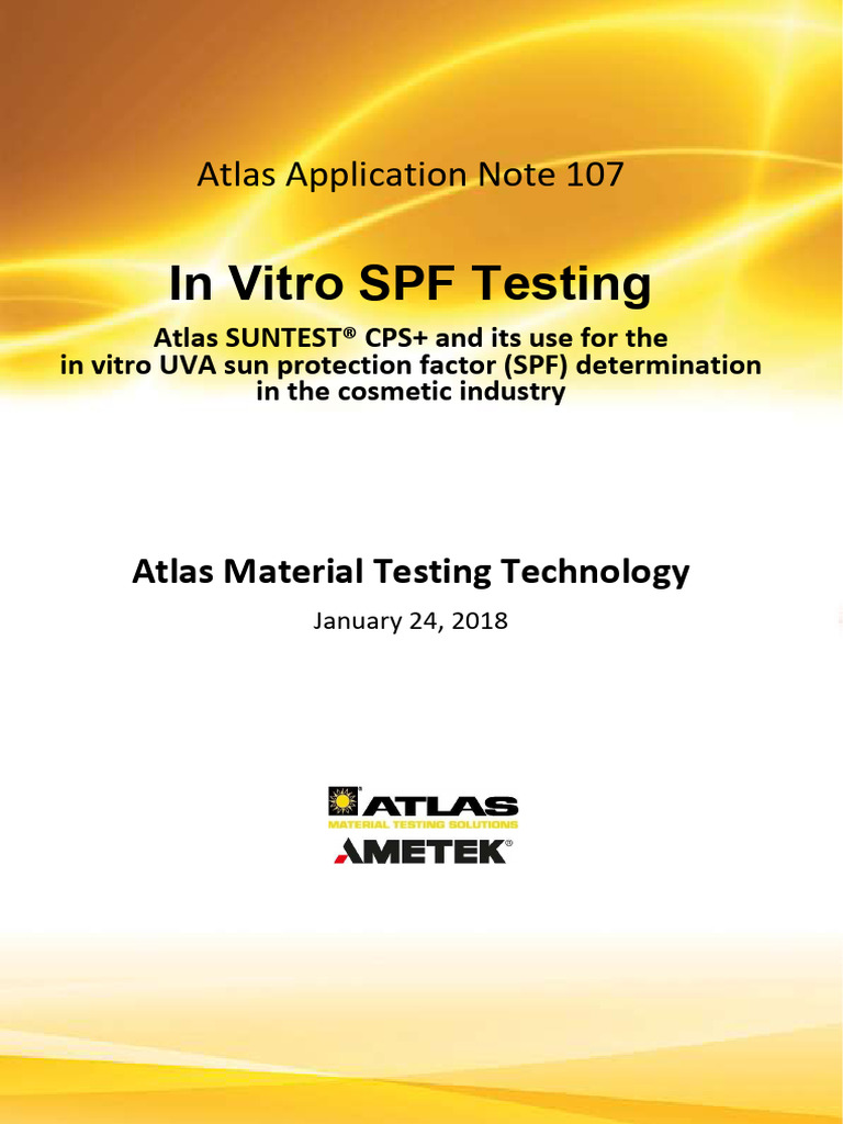 SUNTEST CPS+ for In Vitro UVA Testing | PDF | Sunscreen | Ultraviolet