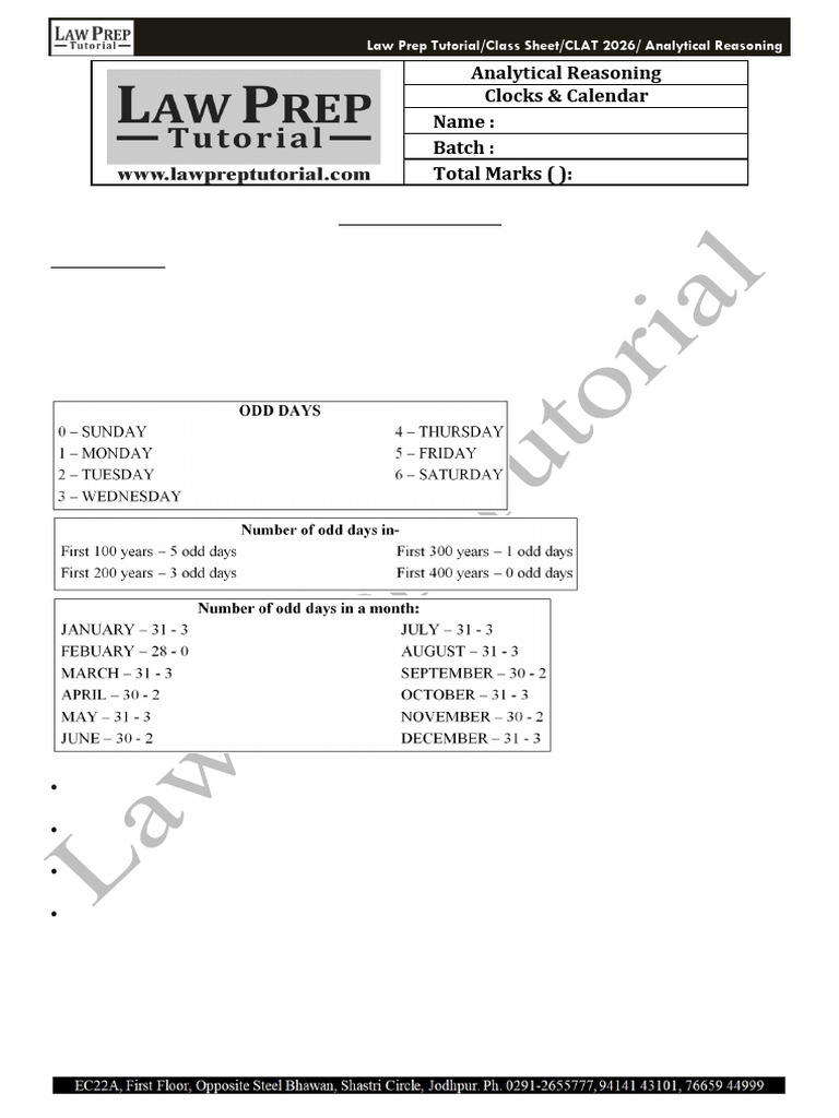 Clat Analytical Prep | PDF | Hour