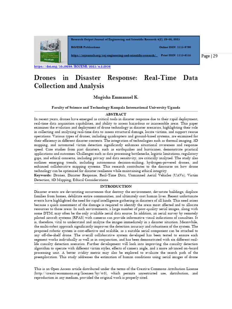 Drones for Real-Time Disaster Response | PDF | Unmanned Aerial Vehicle ...