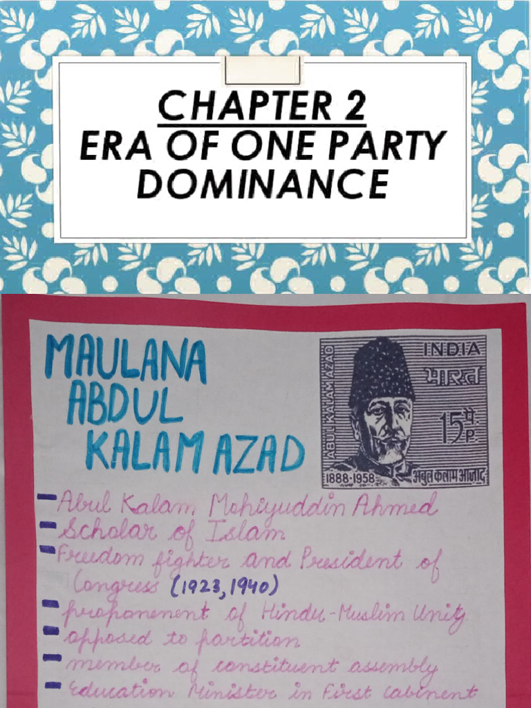 Flashcards CH 2 Era of One Party Dominance Class 12 | PDF
