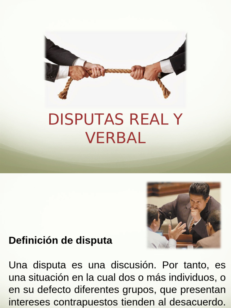 Tipos de Disputas: Real y Verbal | PDF