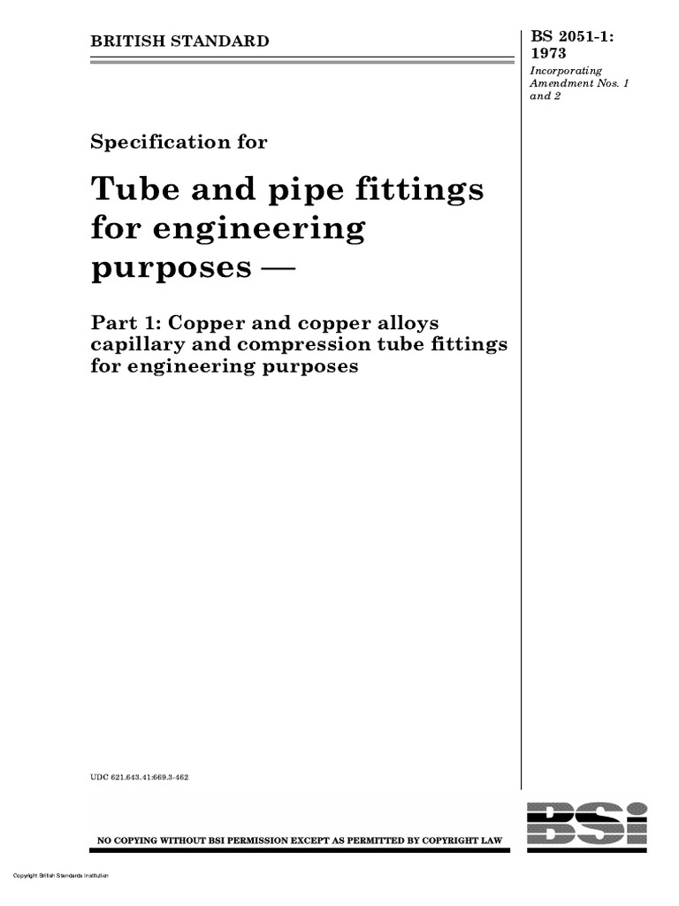 British Standard for Copper Tube Fittings | PDF | Pipe (Fluid ...
