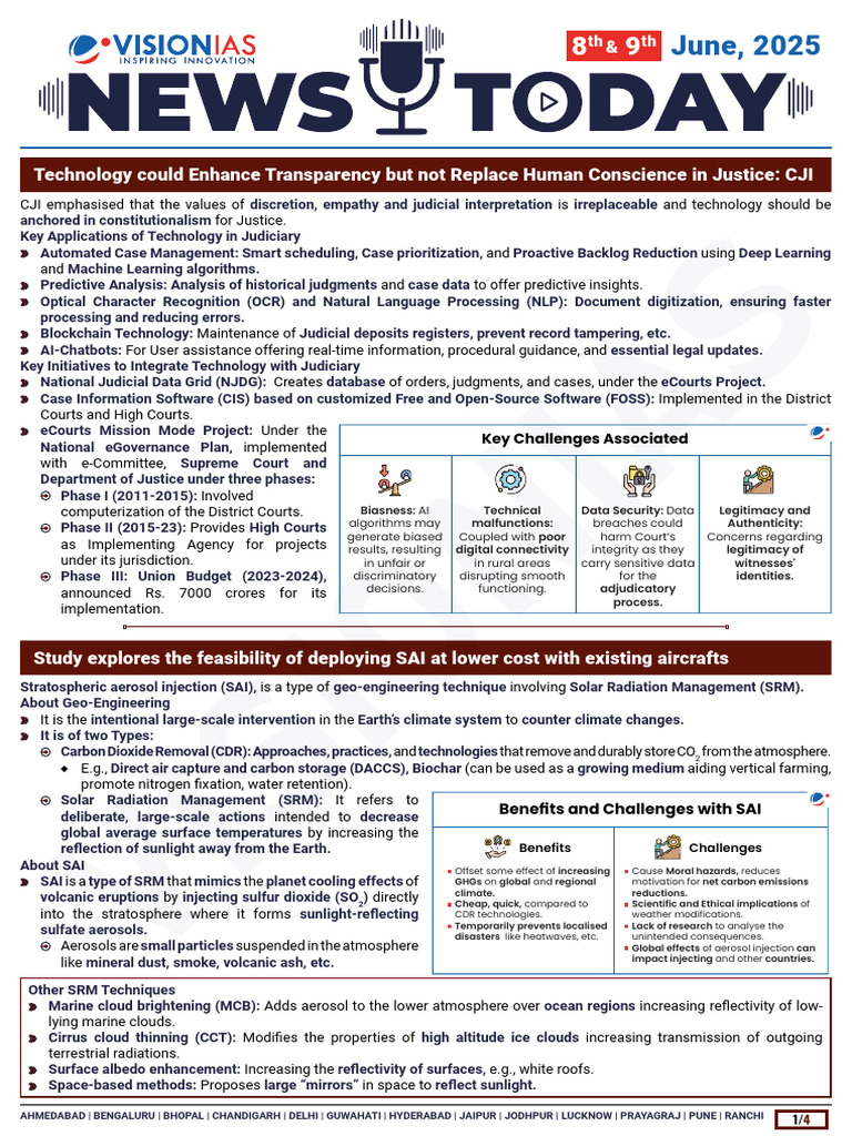 Vision IAS Current Affairs June 2025 | PDF | Climate Engineering
