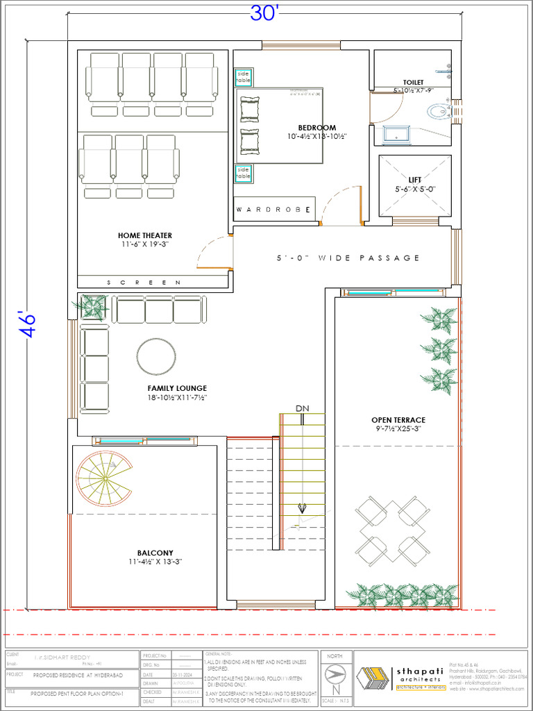 Proposed Pent Floor Plan for Residence | PDF