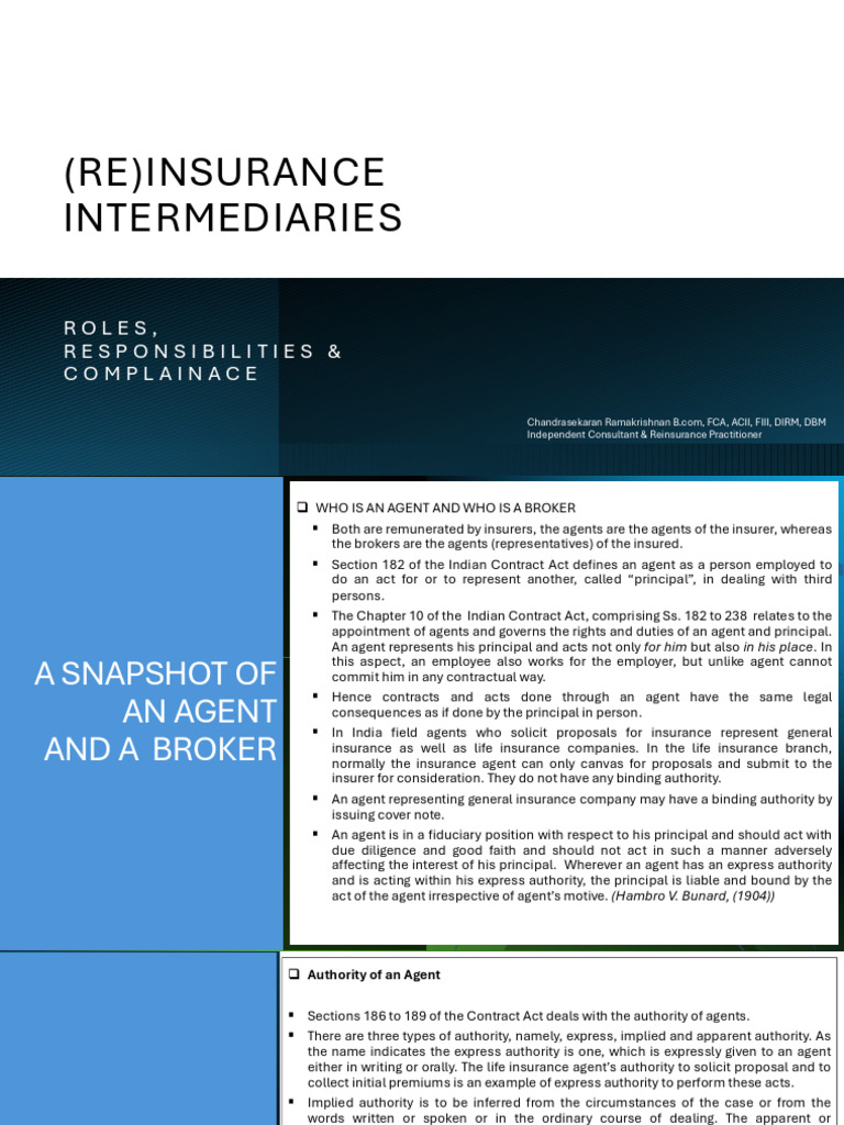 Role and Responsibilities Insurance Intermediaries 1736865342 | PDF ...