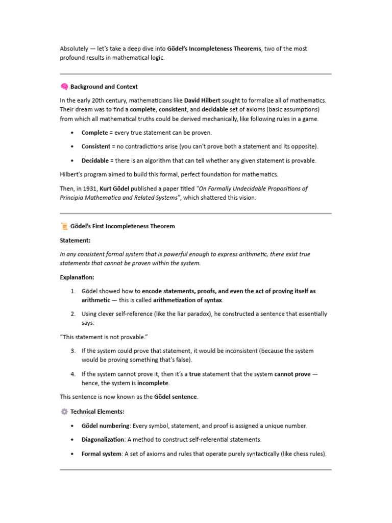 Gödel's Incompleteness Theorems | PDF | Theorem | Logic