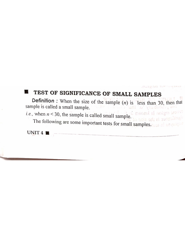 Test of Hypothesis-Small Samples | PDF