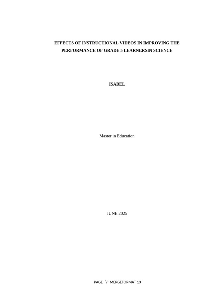Impact of Instructional Videos on Grade 5 Science Performance | PDF ...