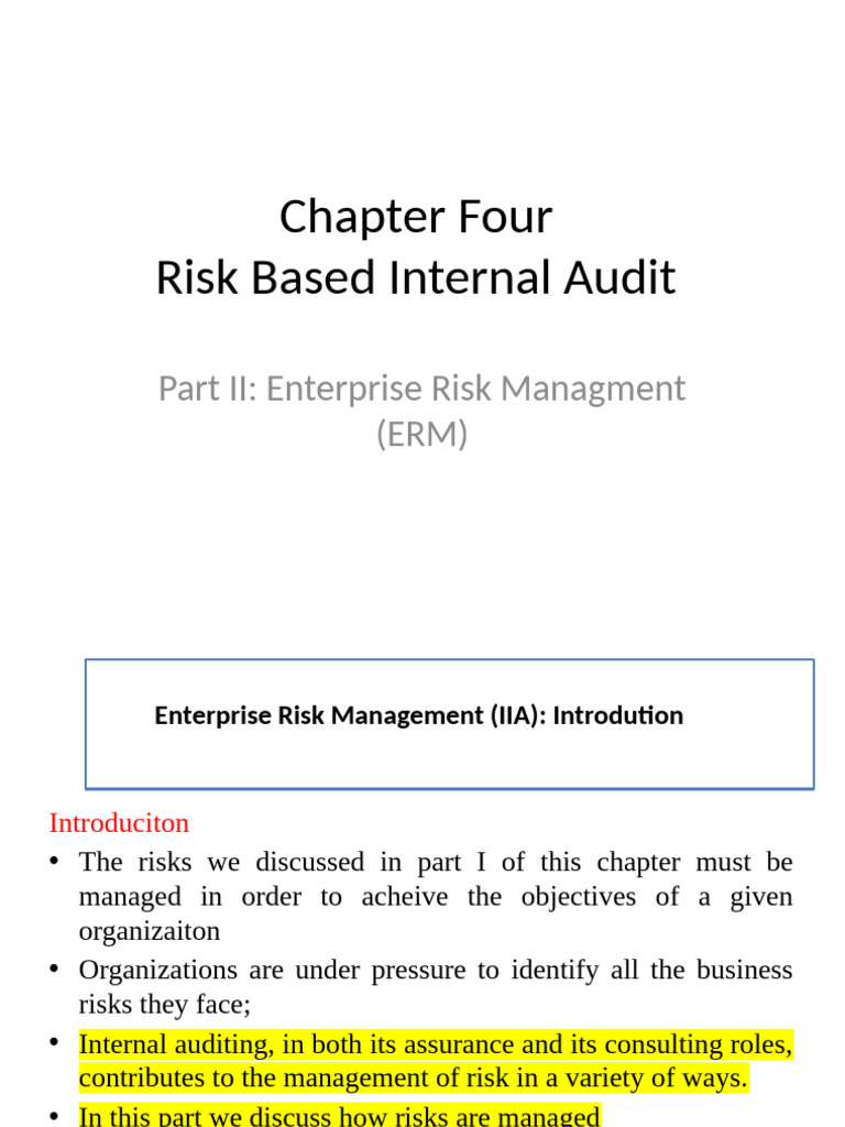 Part II Ent Risk MGT Ginbot 14 2017 Stdnts | PDF | Risk | Risk Management