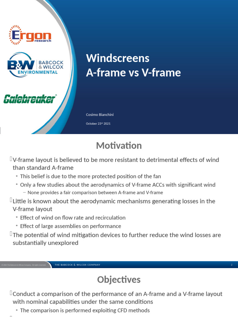ACC User Group Meeting Presentation: CFD Analysis of A-Frame Vs V-Frame ...