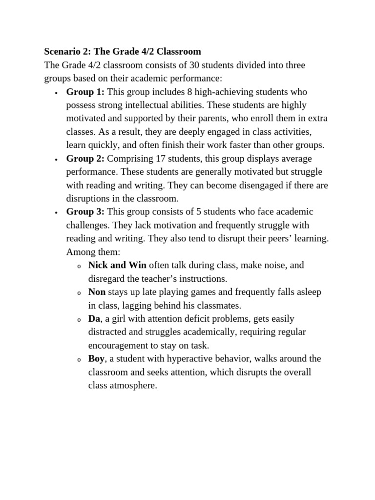 Worksheet of Submodule 2.2 Senario2 Day2 | PDF | Learning | Classroom