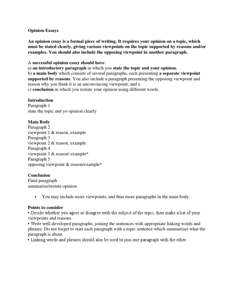 Opinion essay samples pdf picture