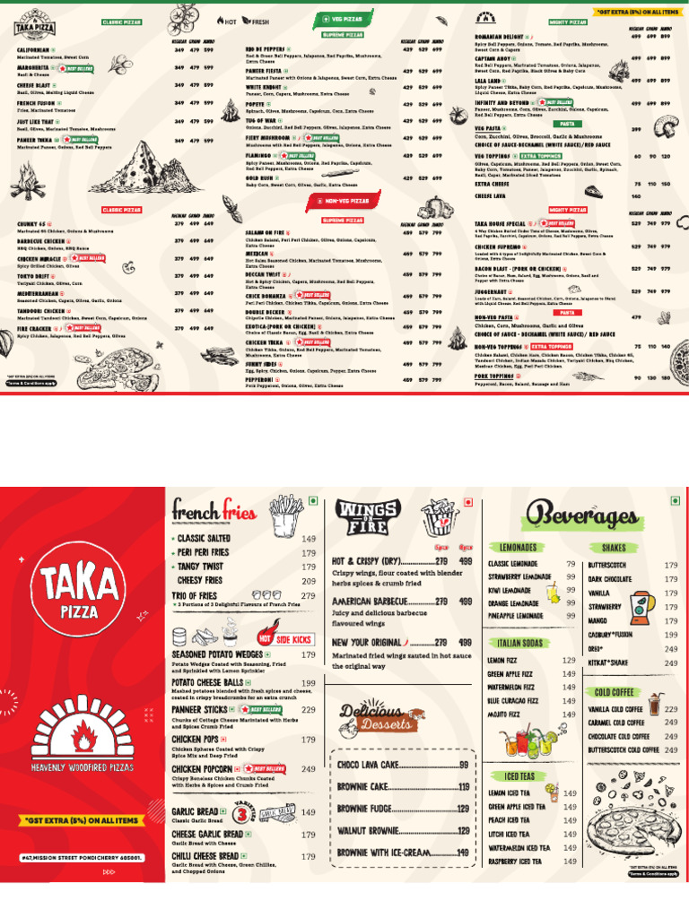A3 Takapizza Dining Menu | PDF