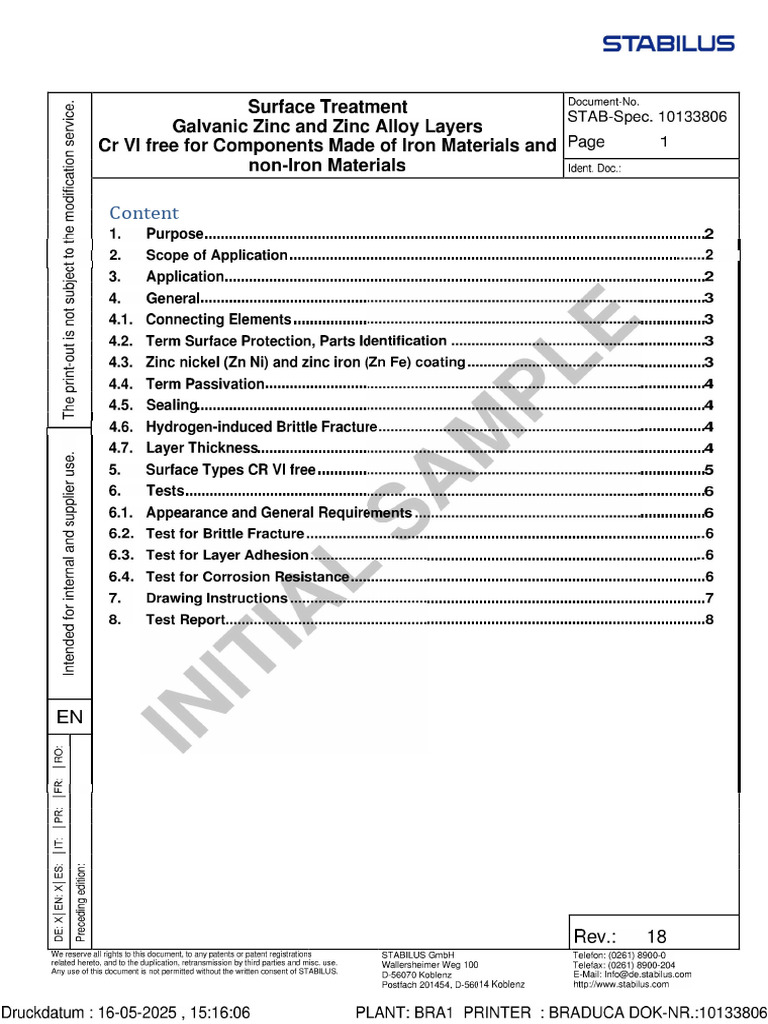Stab Spec 10133806 | PDF