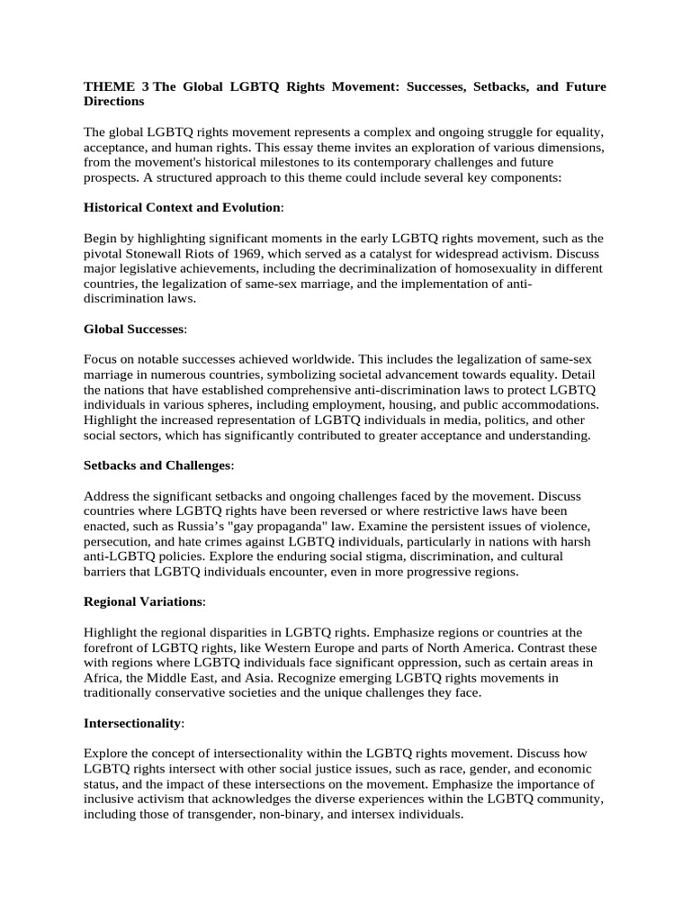 Global LGBTQ Rights: Progress and Challenges | PDF | Intersectionality ...