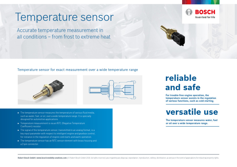 Bosch Temperature Sensor Overview | PDF | Sensor | Electrical Engineering