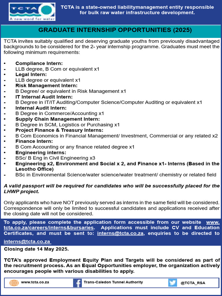 TCTA Graduate Internship Program 2025 | PDF