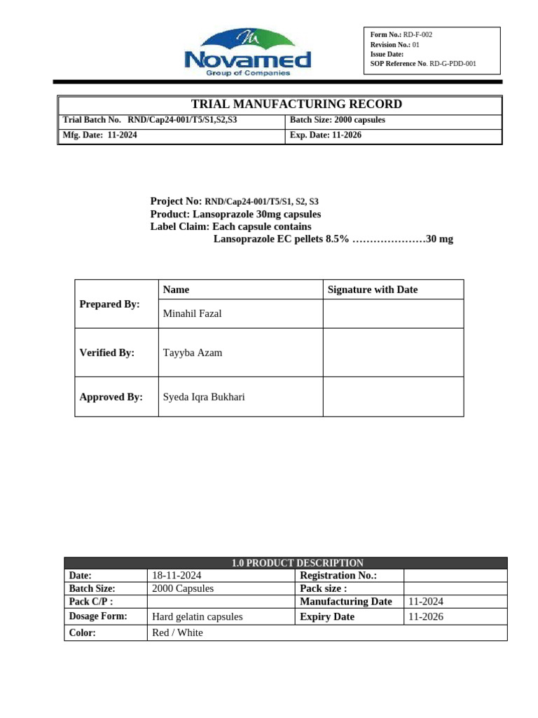 Lansoprazole 30mg Capsule Manufacturing | PDF | Pharmaceutical Industry ...