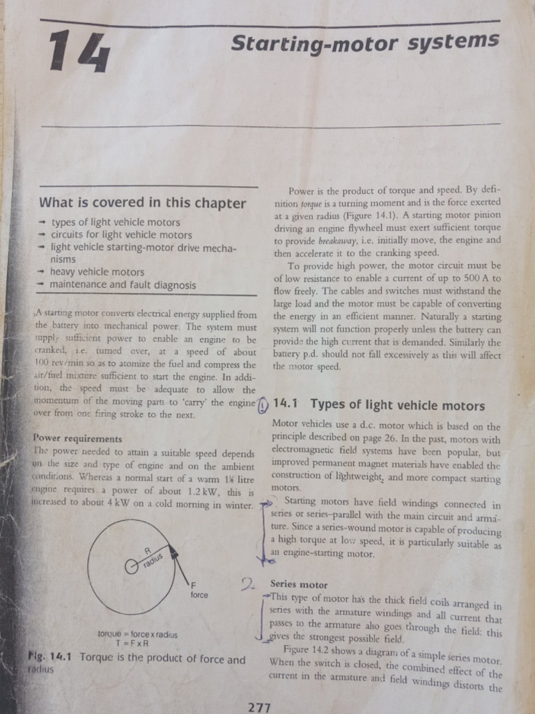 Starting Motor System Notes 03-Nov-2021 11-10-20 | PDF