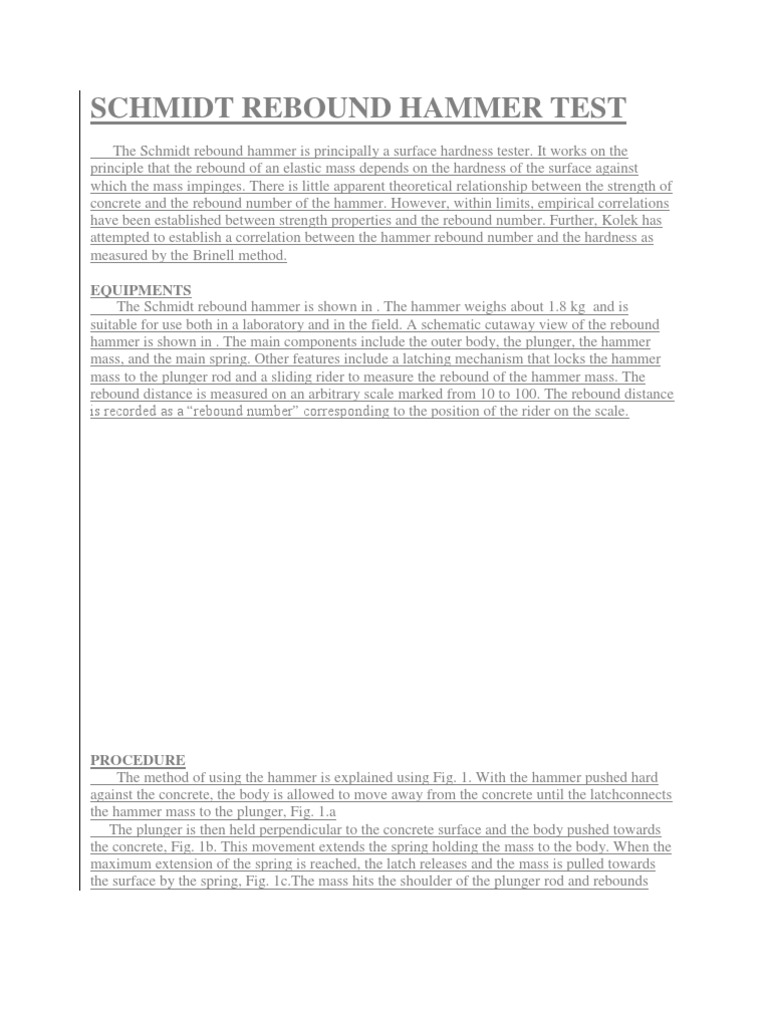 Schmidt Rebound Hammer Test Hardness Concrete