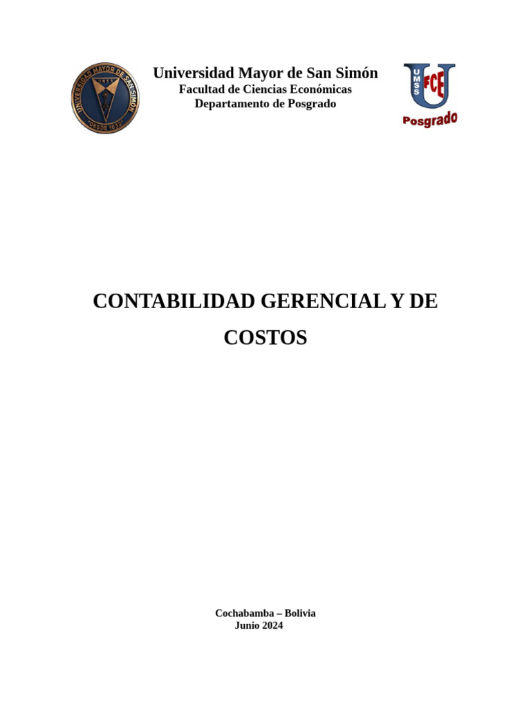 Contabilidad Gerencial y de Costos | PDF | Costo | Contabilidad