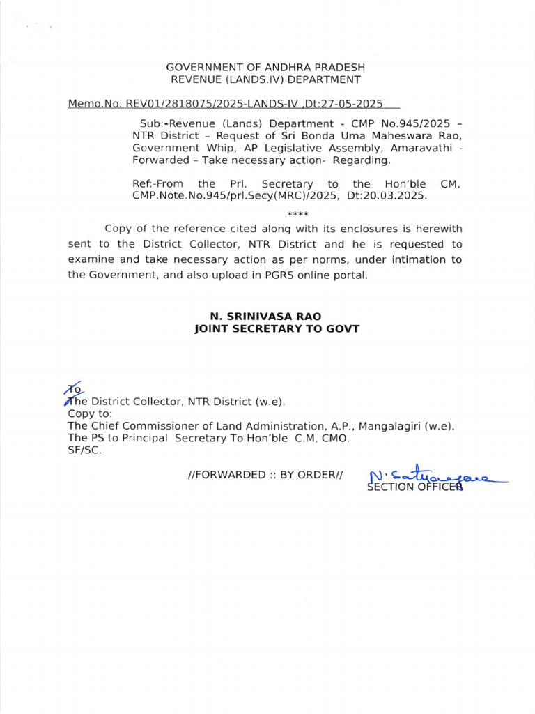 Request for Land Regularization in NTR | PDF