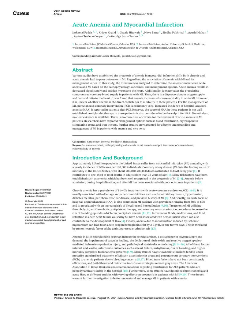 Anemia Dan Infark Miokard | PDF | Myocardial Infarction | Coronary ...
