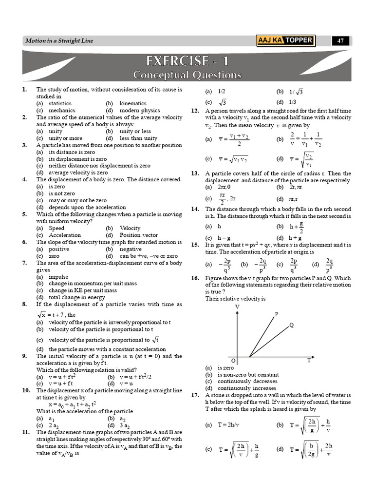 Chapter 3 Motion in A Straight Line 13 21 | PDF | Acceleration | Velocity