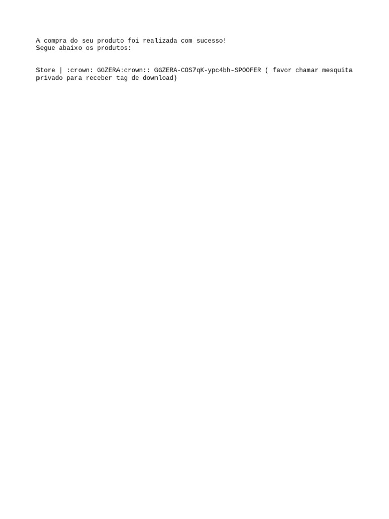 A Compra Do Seu Produto Foi Realizada Com Sucesso! Segue Abaixo Os ...