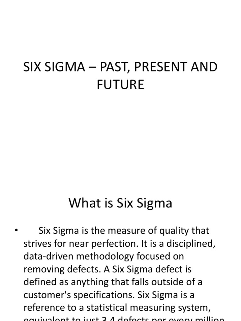 Six Sigma: Quality Improvement Overview | PDF | Design For Six Sigma ...