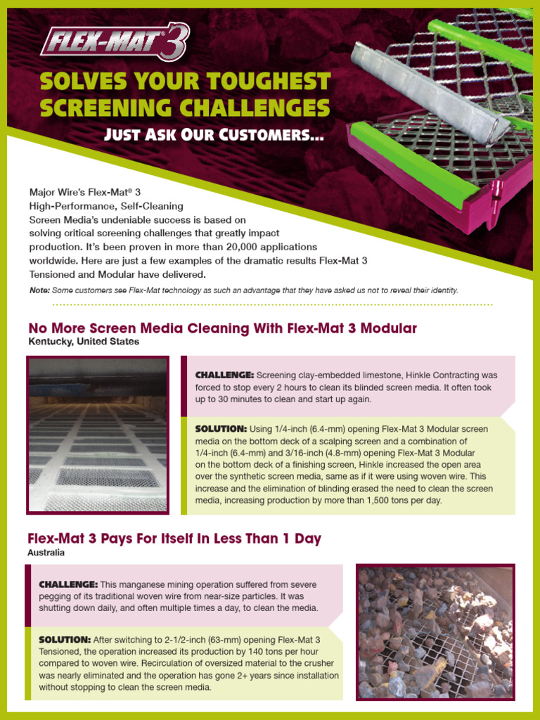 Flex-Mat 3: Revolutionizing Screening Efficiency | PDF | Concrete ...