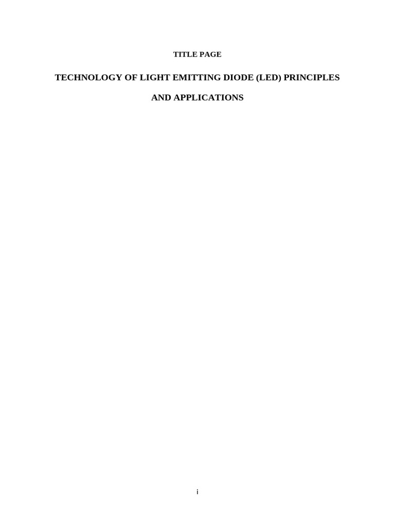 Principles and Applications of LEDs | PDF | Light Emitting Diode | Lighting