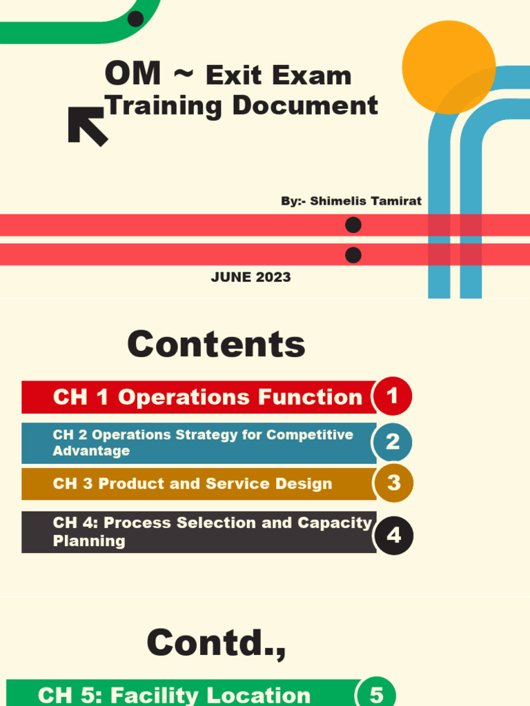 Operations Management Training Guide | PDF | Computer Aided Design ...