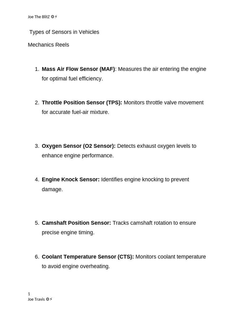 Types of Sensors | PDF