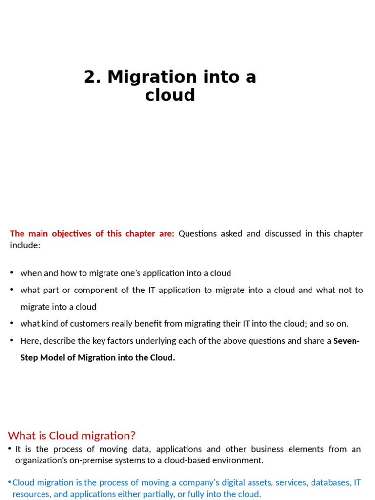 Seven-Step Cloud Migration Model | PDF | Cloud Computing | Computer ...